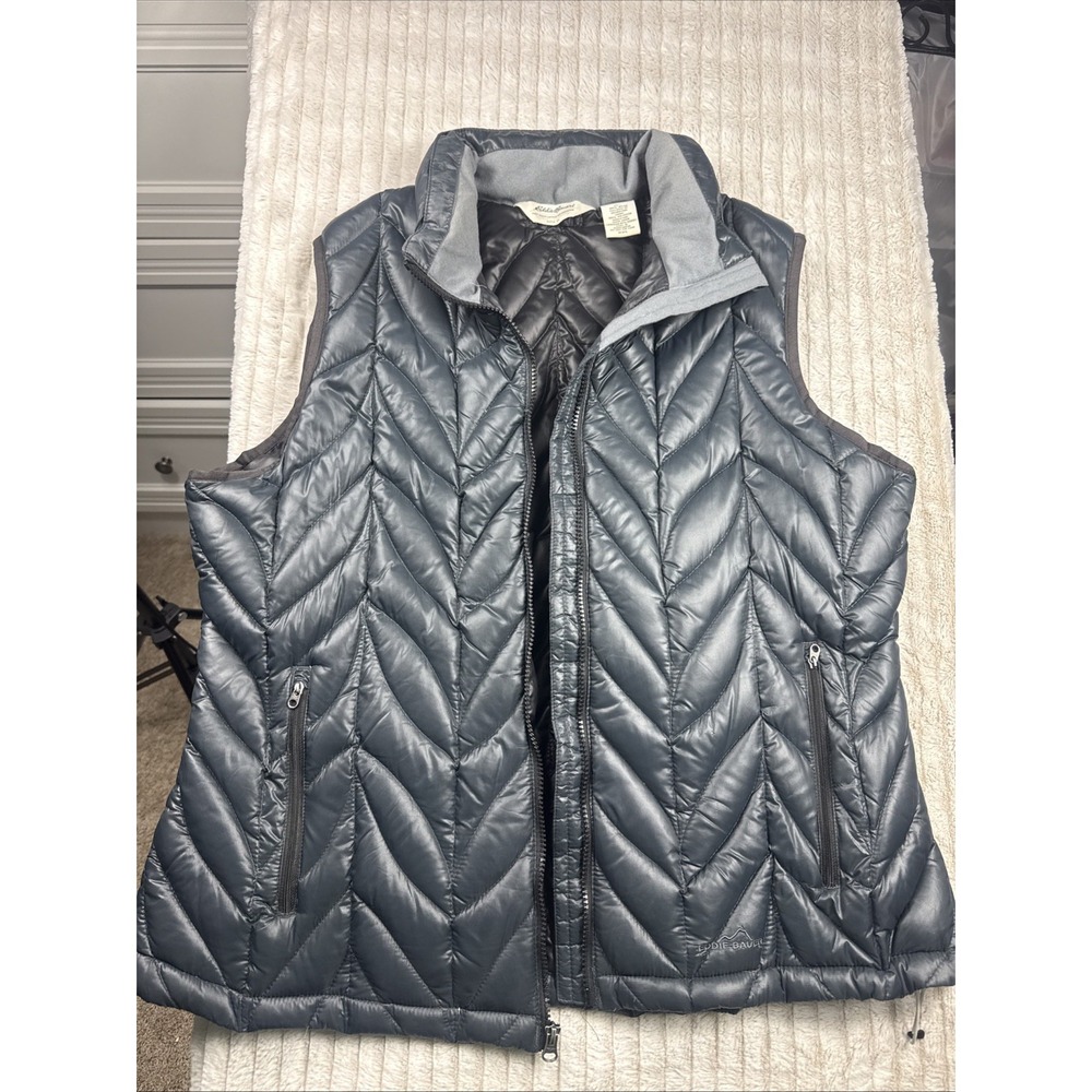 Eddie Bauer Premium 700 Fill Goose Down Blue Puffer Vest Women XXL Lightweight